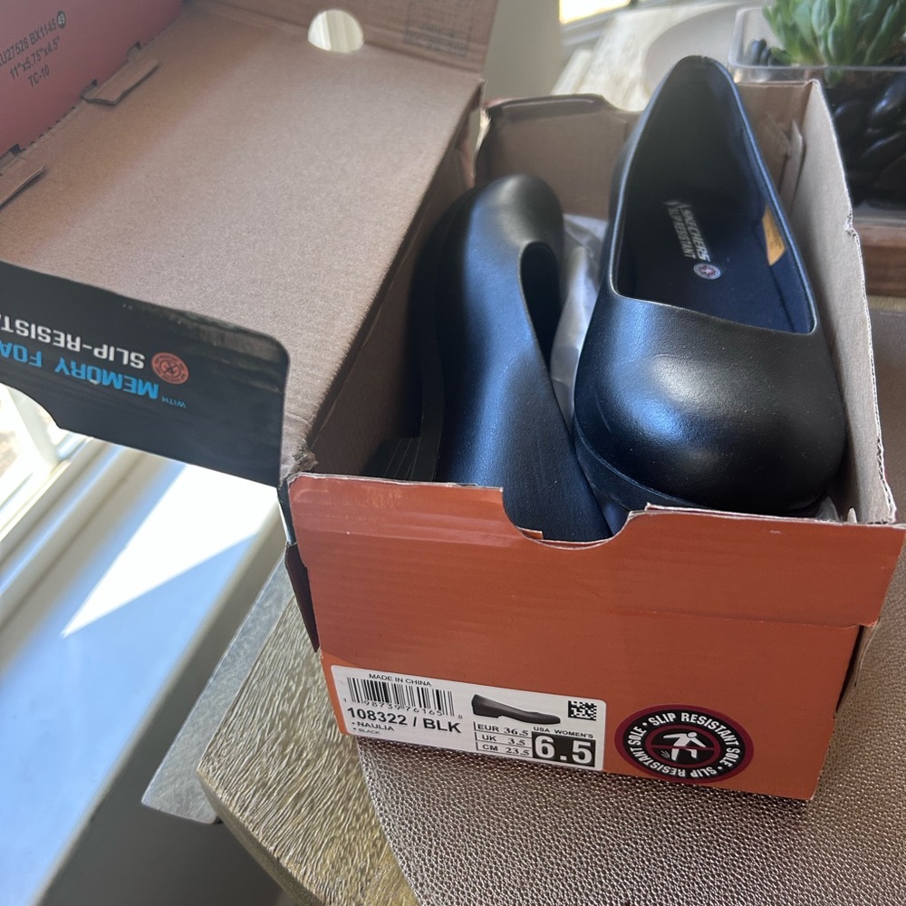 Skechers Black Memory Foam Slip-Ons